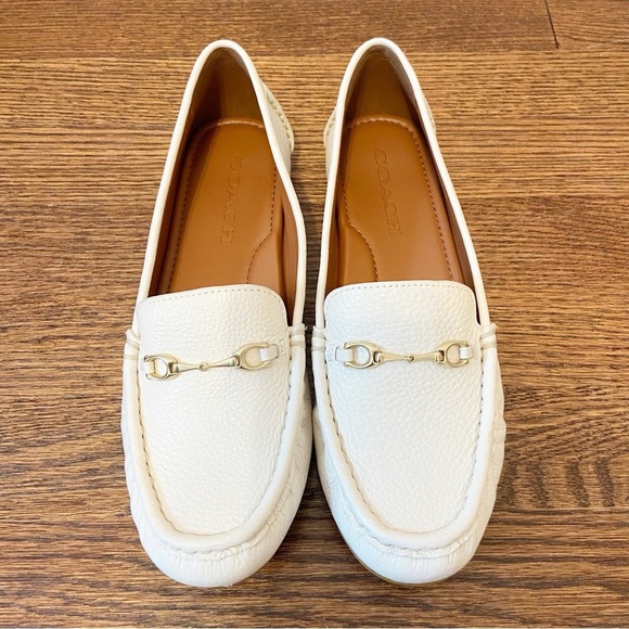 NWOT Coach | Women’s White Pebbled Leather Mavis Driving Loafer Size 6.5 - Picture 3 of 12